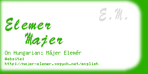 elemer majer business card